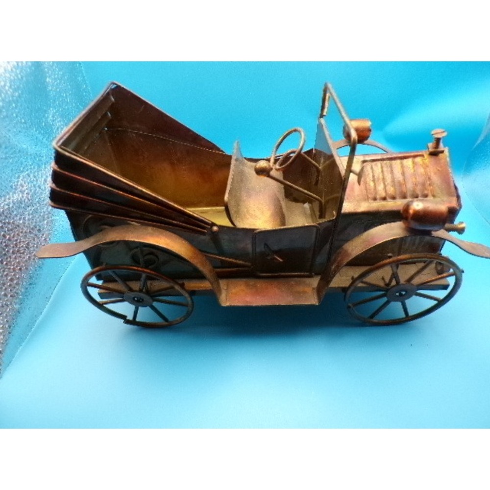 Vintage Copper Metal Antique Car Model Collectible‎ Desk Decor Display